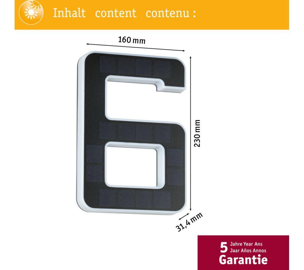 PAULMANN Solar LED House Number Light - No. 6 image number 8 of 8