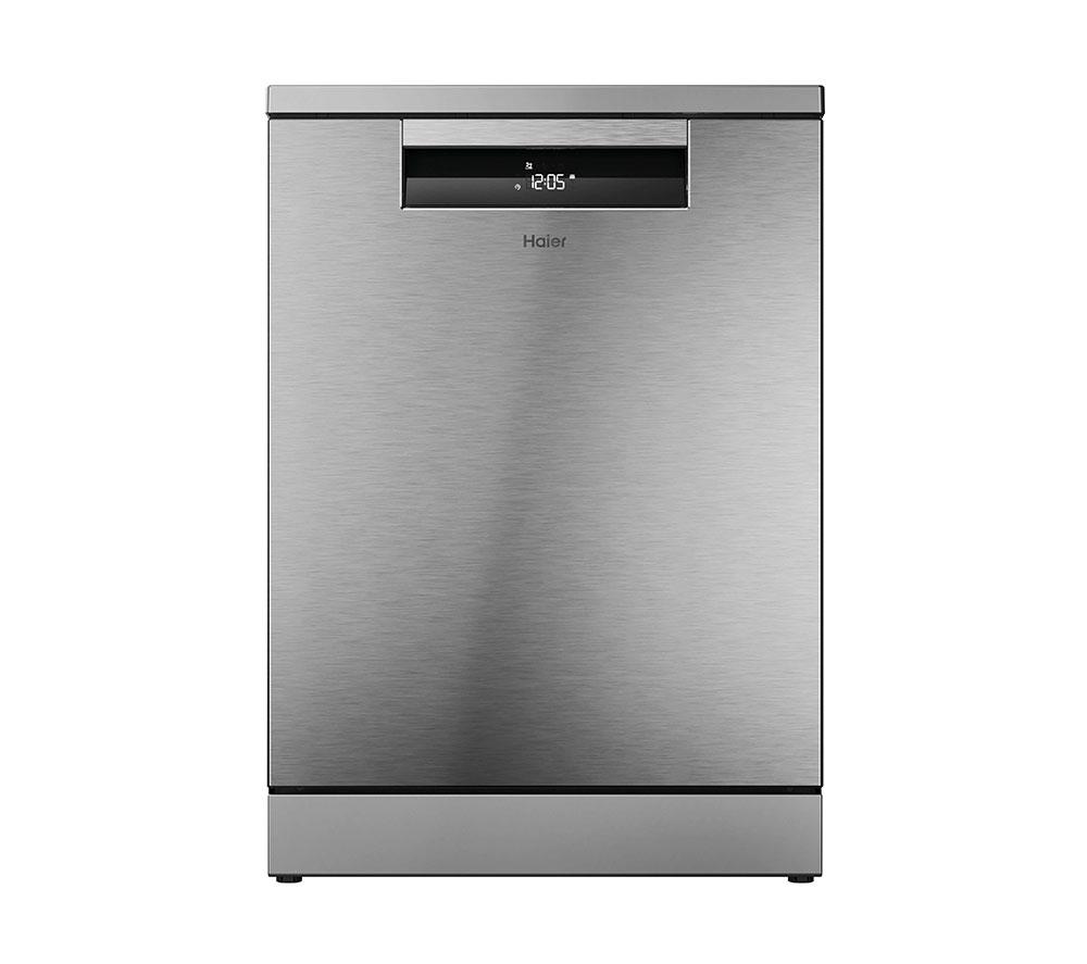 HAIER XF 4A4M0X-80 Full-size WiFi-enabled Dishwasher – Silver, Silver/Grey