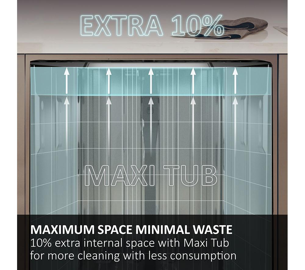 HAIER XF 4A4M0X-80 Full-size WiFi-enabled Dishwasher - Silver image number 8 of 16