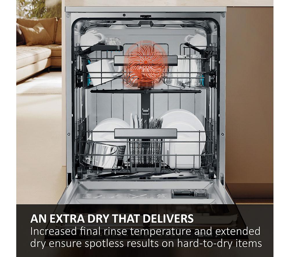 HAIER XF 4A4M0X-80 Full-size WiFi-enabled Dishwasher - Silver image number 12 of 16