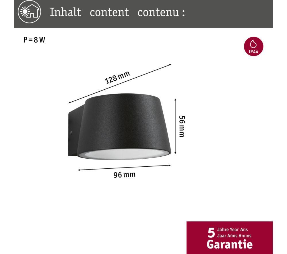 PAULMANN Capea Outdoor LED Wall Light - Anthracite image number 4 of 9
