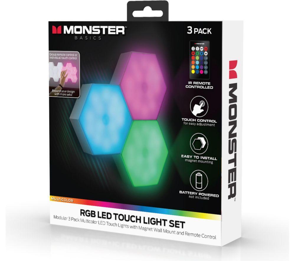 MONSTER Basics RGB LED Touch Light - Pack of 3 image number 2 of 5