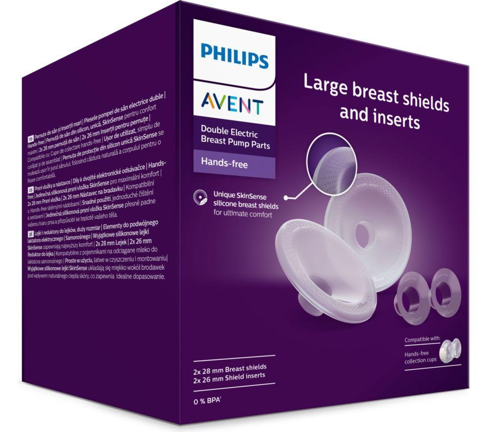 PHILIPS AVENT Avent Hands-free Large Breast Pump Shields (28 mm) & Inserts (26 mm) - Pack of 2 image number 2 of 2