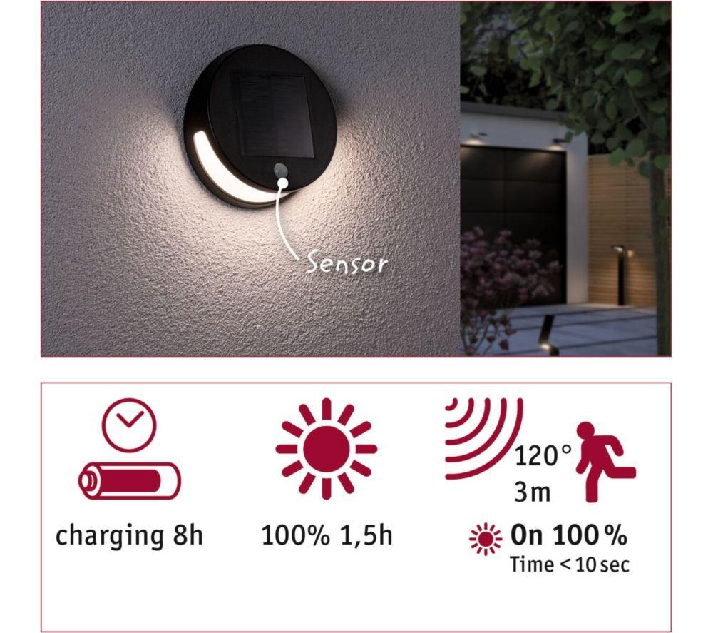 PAULMANN Helena Motion Sensor Solar Wall Light image number 5 of 12