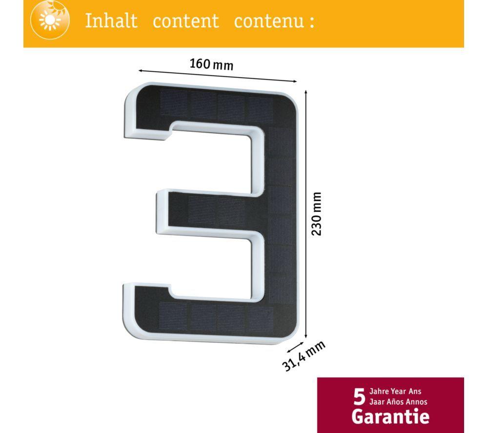 PAULMANN Solar LED House Number Light - No. 3 image number 7 of 8