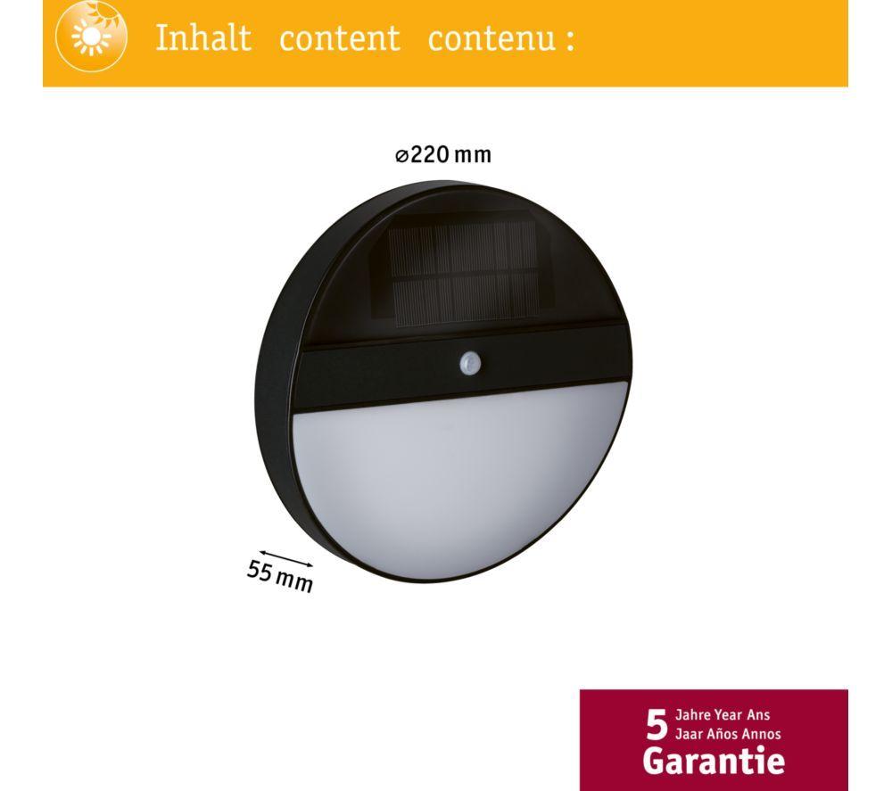 PAULMANN Eloise Motion Sensor Solar Wall Light - Anthracite image number 3 of 8