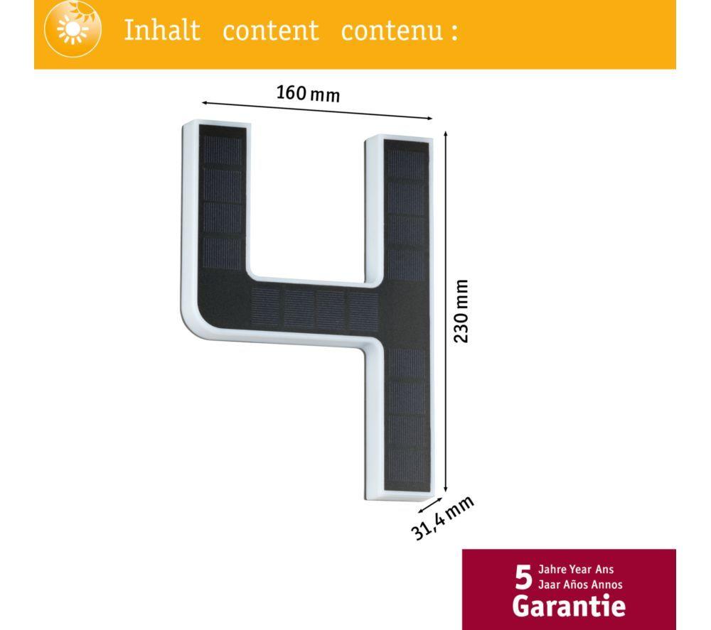 PAULMANN Solar LED House Number Light - No. 4 image number 12 of 12