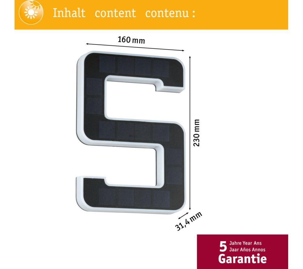 PAULMANN Solar LED House Number Light - No. 5 image number 9 of 9