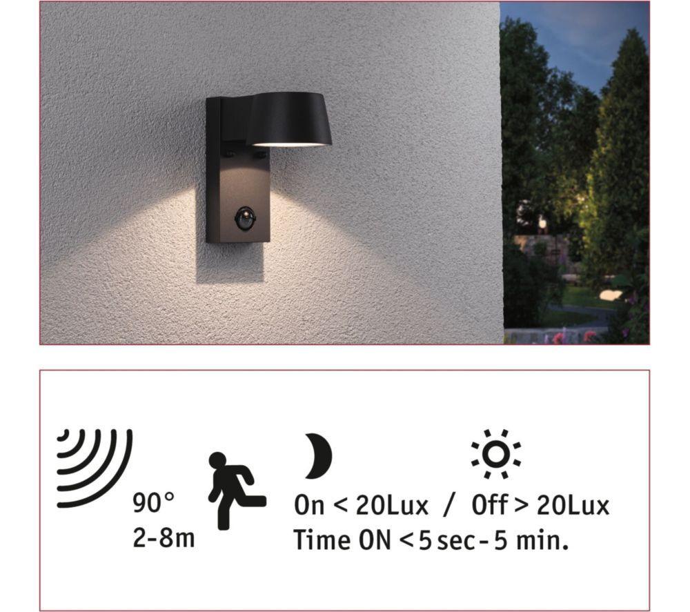 PAULMANN Capea Outdoor LED Wall Light with Motion Sensor - Anthracite image number 6 of 10