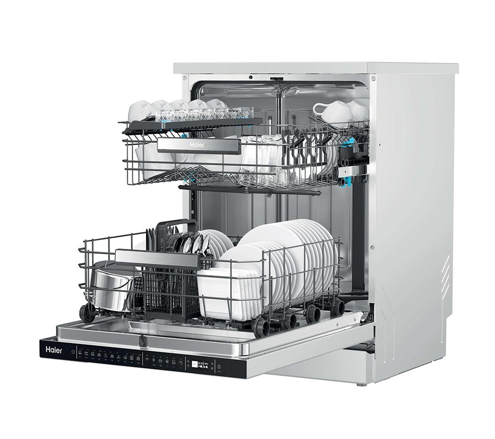HAIER XF 4A4M0W-80 Full-size WiFi-enabled Dishwasher - White image number 3 of 16
