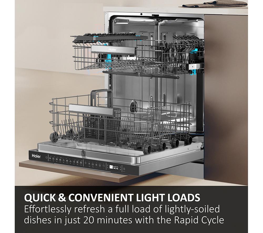 HAIER XF 4A4M0W-80 Full-size WiFi-enabled Dishwasher - White image number 11 of 16