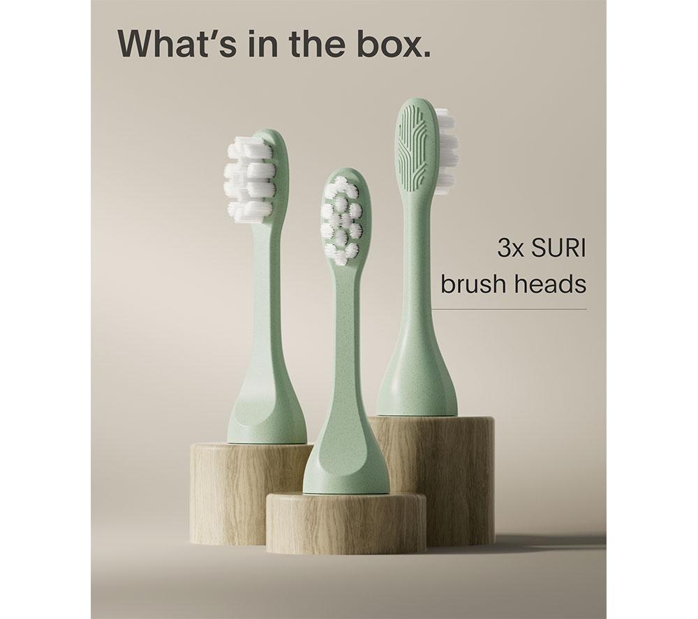 SURI Sonic Replacement Toothbrush Head &ndash; Winter Fern, Pack of 3 image number 7 of 7