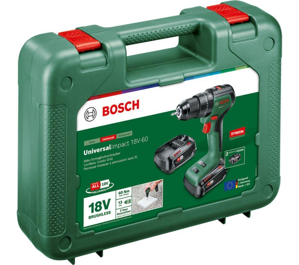 BOSCH UniversalImpact 18V-60 Cordless Combi Drill with 2 Batteries image number 3 of 3