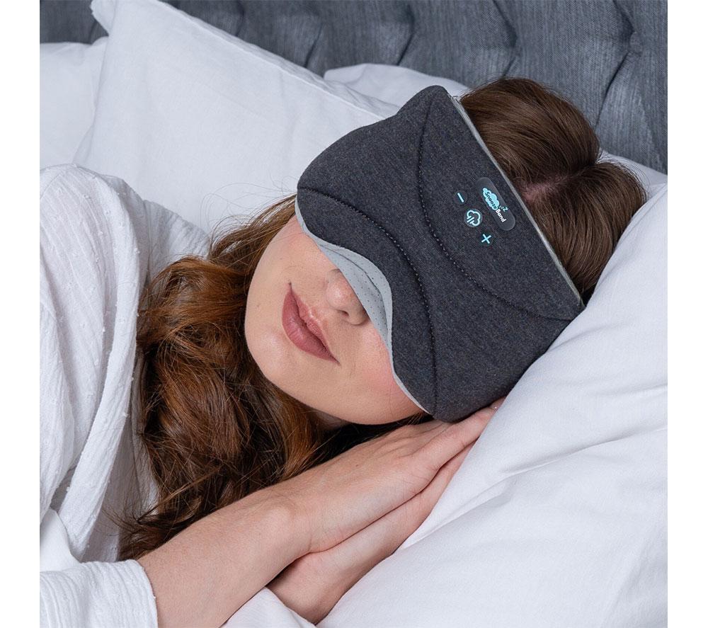 SNOOZEBAND Deluxe Bluetooth Sleep Mask Headphones - Charcoal image number 2 of 5