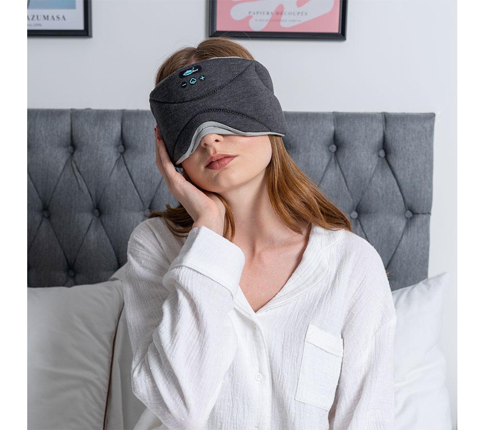 SNOOZEBAND Deluxe Bluetooth Sleep Mask Headphones - Charcoal image number 3 of 5