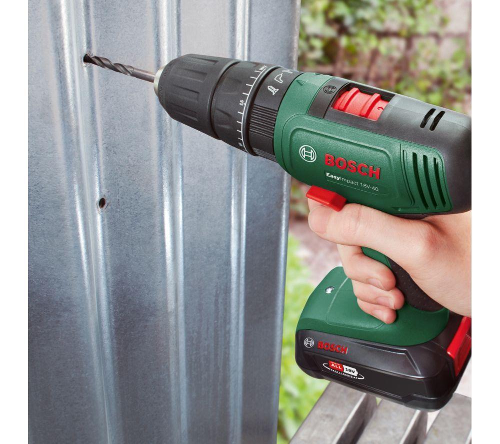 BOSCH EasyImpact 18V-40 Cordless Impact Drill with Battery - Green & Black image number 3 of 4