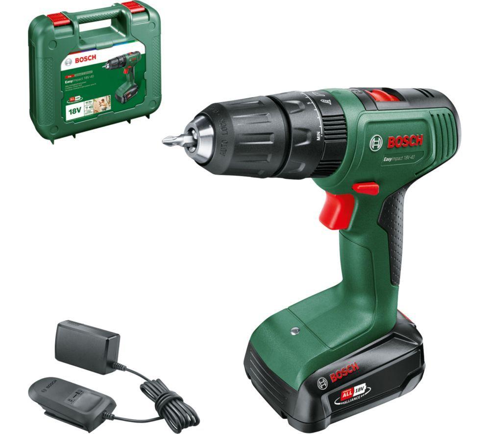 BOSCH EasyImpact 18V-40 Cordless Impact Drill with Battery - Green & Black image number 4 of 4