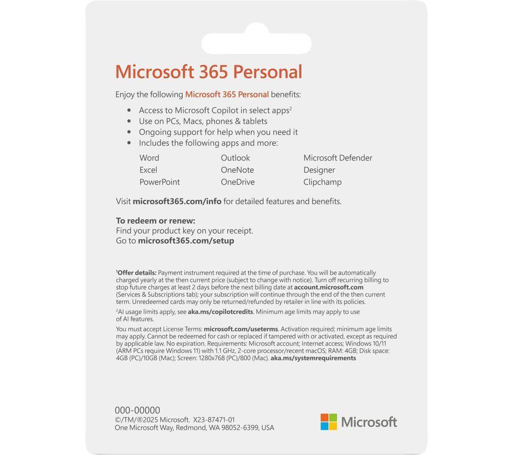MICROSOFT 365 Personal (Automatic renewal, 1 user), Cloud Backup (4 TB) & LiveSafe with new Scam Detector Bundle - 1 Year image number 3 of 9