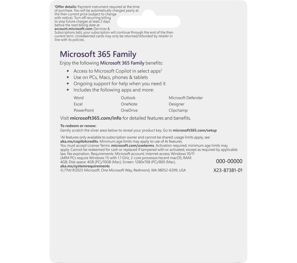 MICROSOFT 365 Family (12 months, 6 users), Secure VPN & Cloud Backup (4 TB) Bundle - 1 Year image number 3 of 5