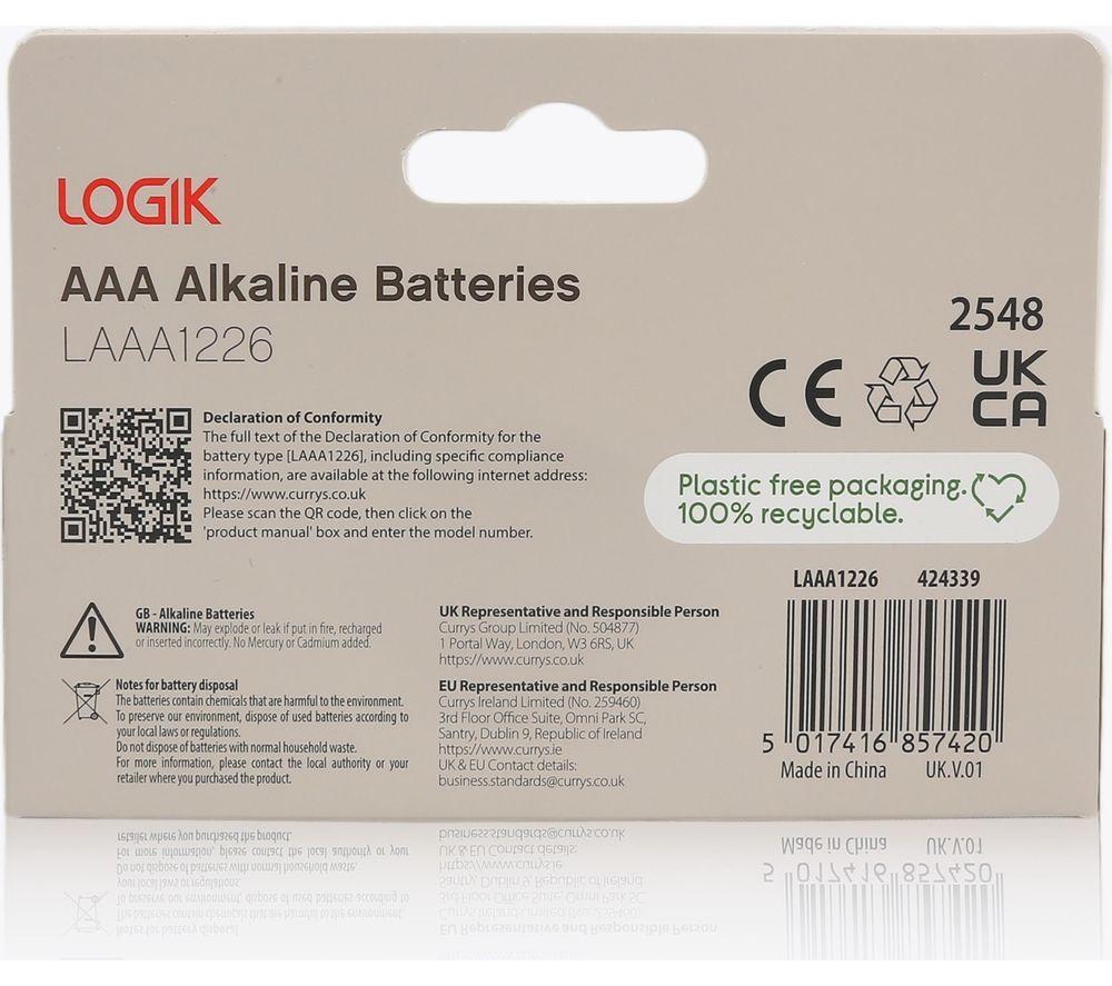 LOGIK LAAA1226 AAA Batteries - Pack of 12 image number 3 of 3