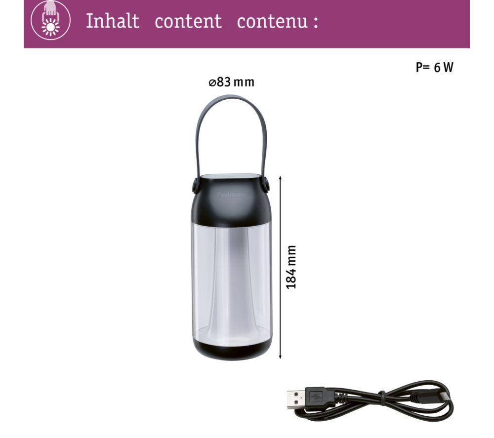 PAULMANN Cupulino Outdoor Mobile Table Lamp - Anthracite image number 10 of 11