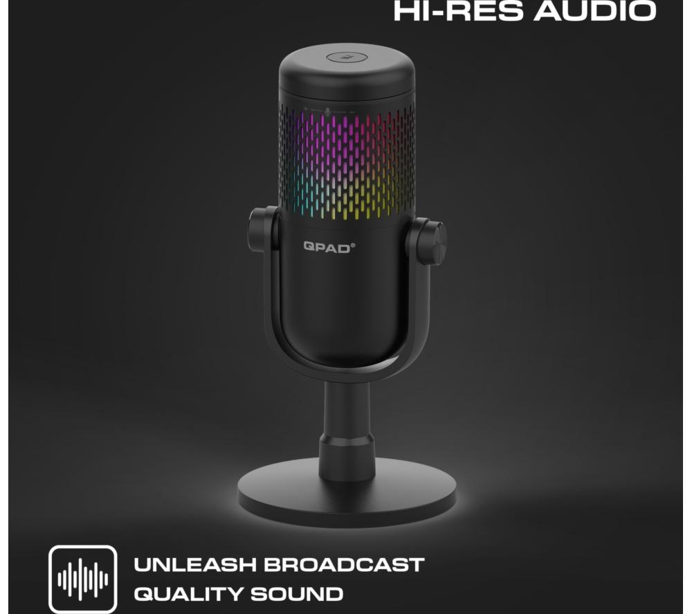 QPAD Beam Stream RGB Microphone - Black image number 2 of 8