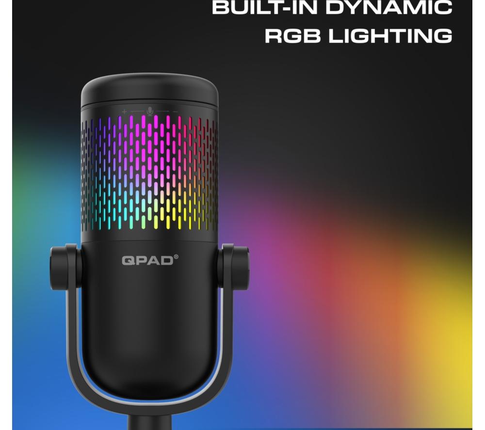 QPAD Beam Stream RGB Microphone - Black image number 4 of 8