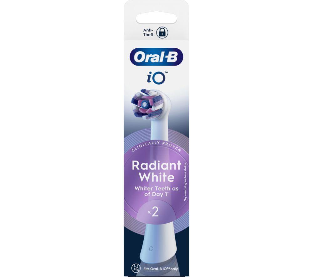 ORAL-B iO Radiant White Replacement Toothbrush Head &ndash; Pack of 2, White image number 3 of 4