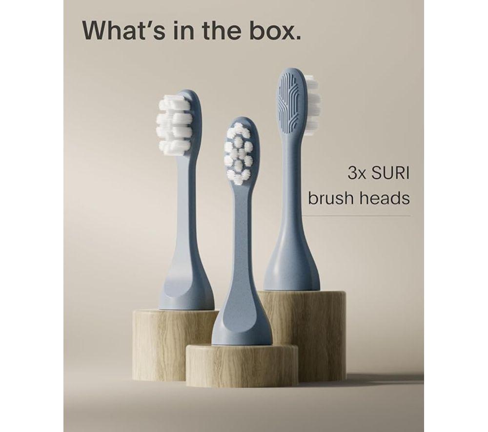SURI Sonic Replacement Toothbrush Head &ndash; Blue, Pack of 3 image number 5 of 12