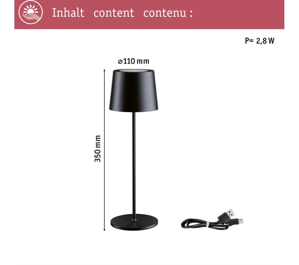 PAULMANN Gilo Mobile Table Lamp - Black image number 4 of 8