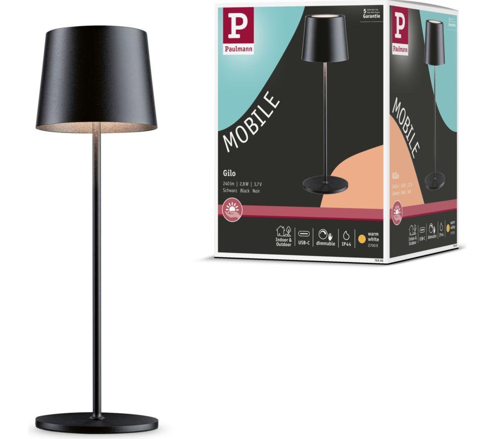 PAULMANN Gilo Mobile Table Lamp - Black image number 5 of 8