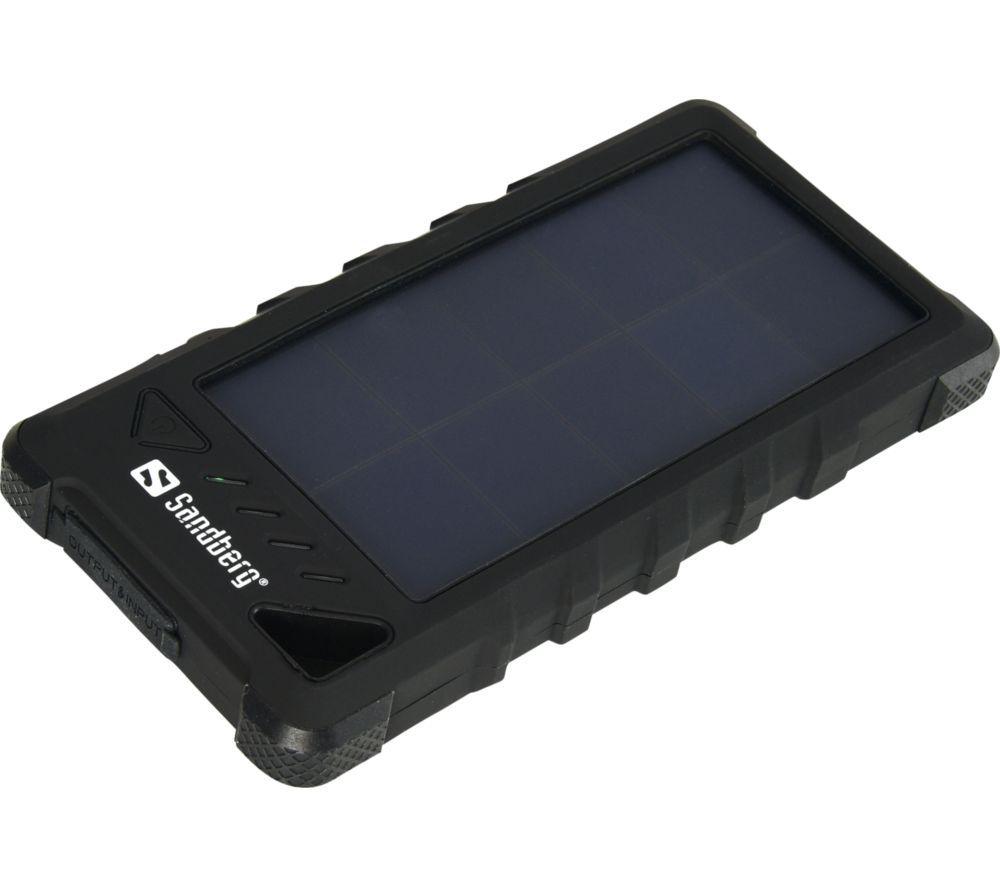 SANDBERG 16000 mAh Portable Solar Power Bank - Blue & Black