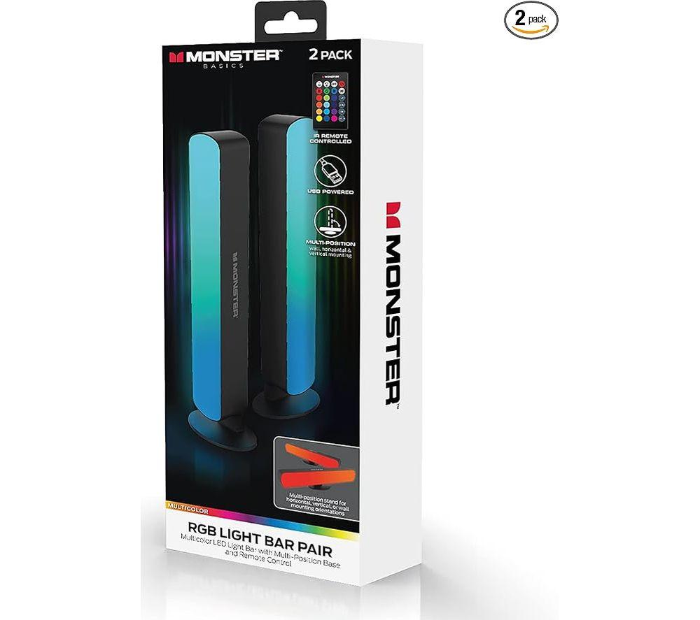 MONSTER Basics RGB LED Light Bar - Pack of 2 image number 6 of 6