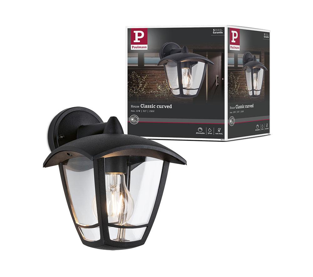 PAULMANN Outdoor Classic Curved Wall Light with Motion Sensor - E27