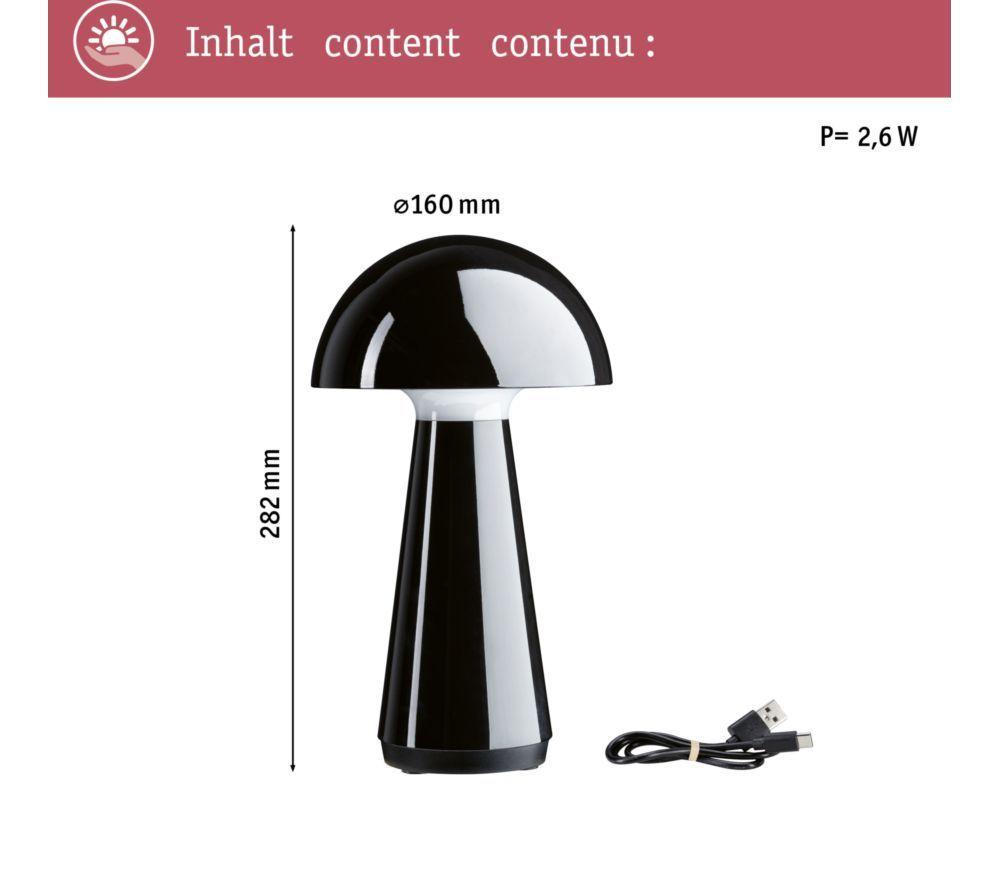 PAULMANN Onzo Mobile Table Lamp - Black image number 6 of 8