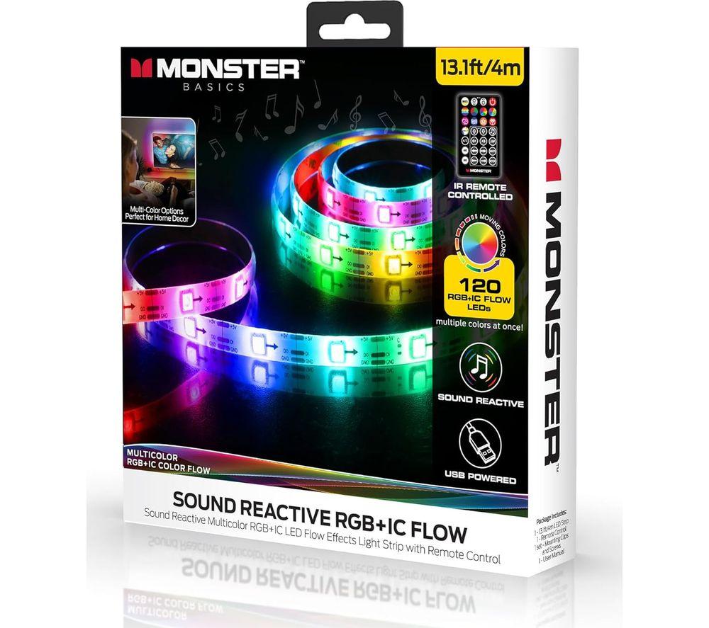 MONSTER Basics RGB+IC Sound Reactive LED Light Strip - 4 m / 13.1 ft image number 2 of 7