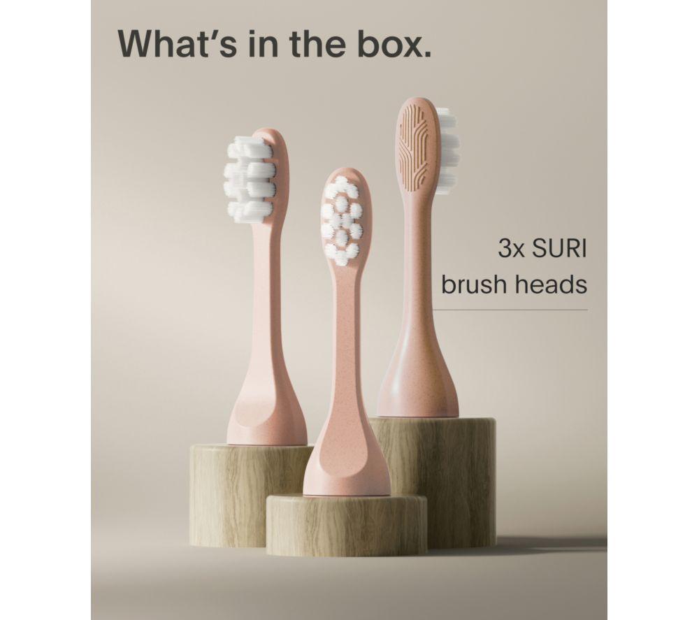 SURI Sonic Replacement Toothbrush Head &ndash; Pink, Pack of 3 image number 5 of 12