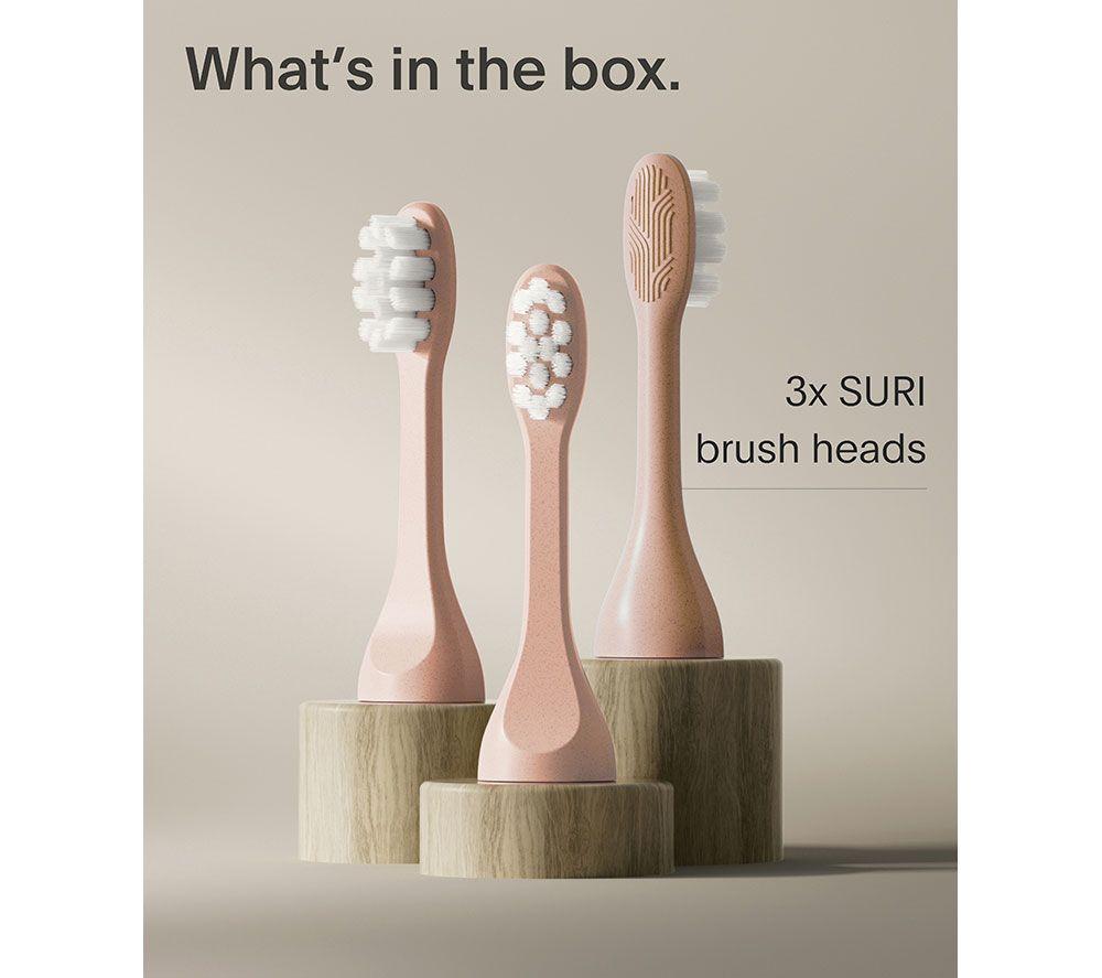SURI Sonic Replacement Toothbrush Head &ndash; Pink, Pack of 3 image number 12 of 12