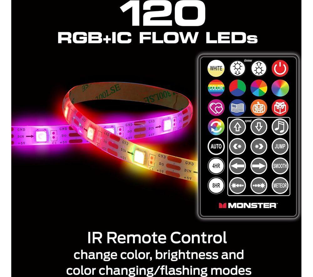 MONSTER Basics Sound Reactive RGB+IC Flow LED Light Strip - 2 m / 6.5 ft image number 4 of 5