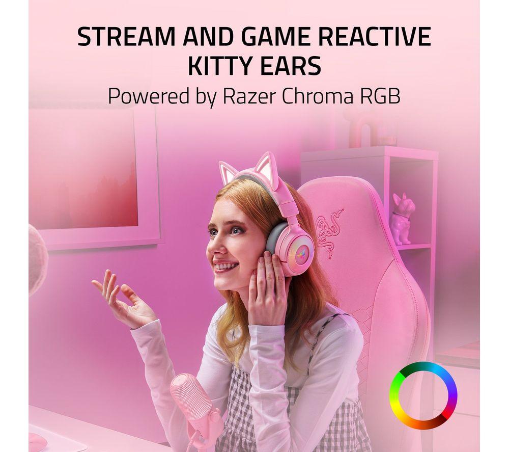 RAZER Kraken Kitty V3 Pro Wireless Gaming Headset - Pink image number 3 of 11