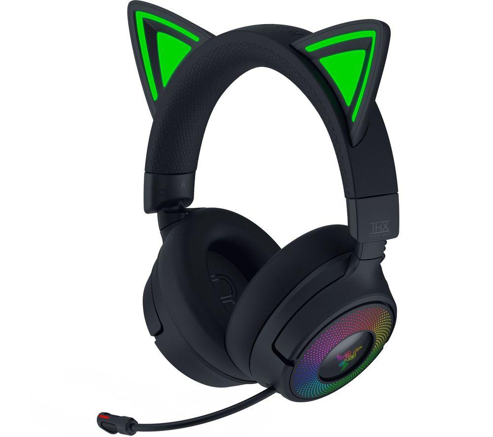 Razer Kraken Kitty V3 Pro Wireless Gaming Headset - Black, Black,Green