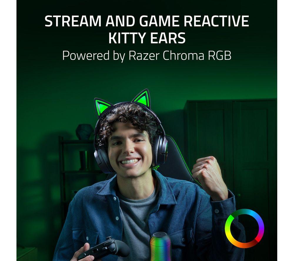 RAZER Kraken Kitty V3 Pro Wireless Gaming Headset - Black image number 3 of 11