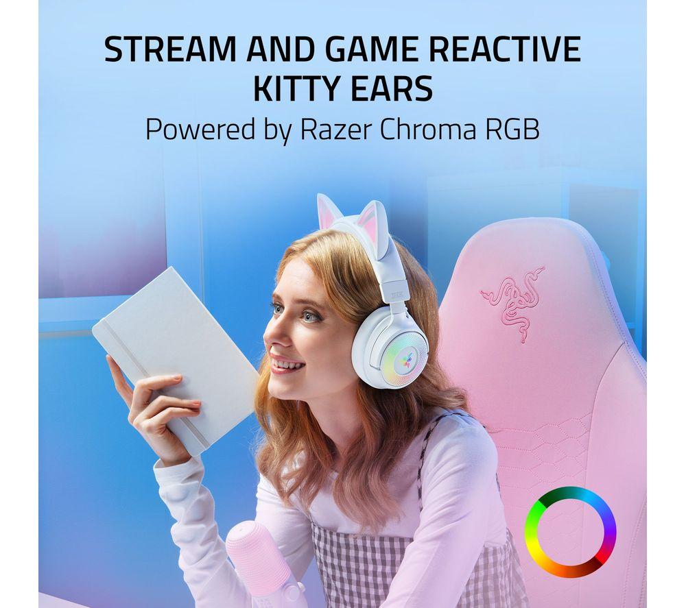RAZER Kraken Kitty V3 Pro Wireless Gaming Headset - White image number 6 of 11