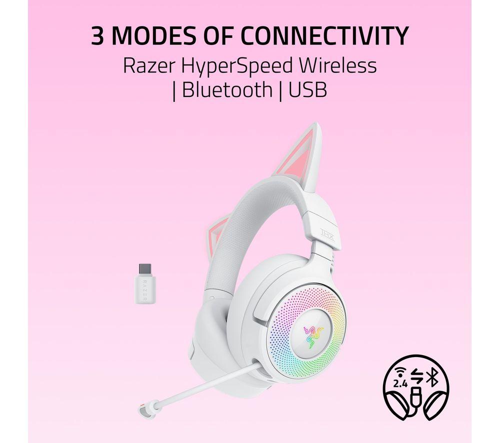RAZER Kraken Kitty V3 Pro Wireless Gaming Headset - White image number 7 of 11