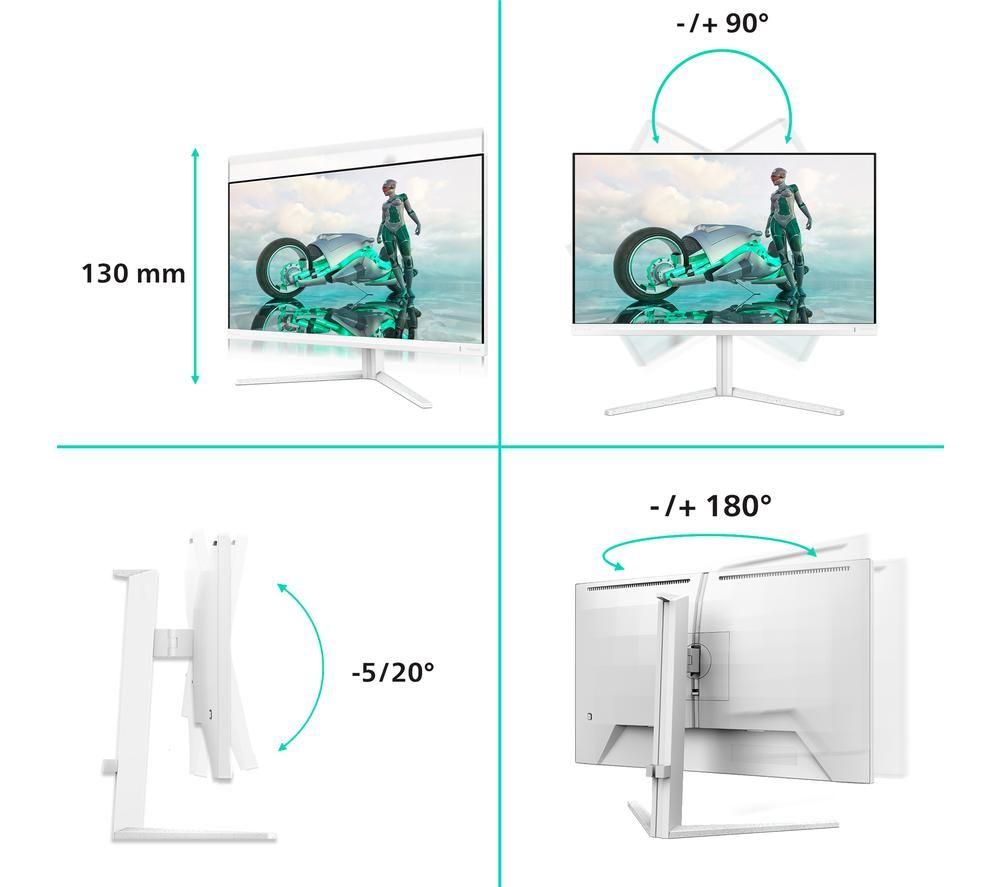 PHILIPS Evnia 3000 27M2N3501PA Quad HD 27" LED Gaming Monitor - White image number 8 of 11