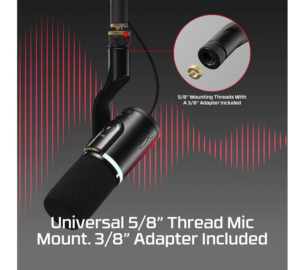 HYPERX FlipCast USB/XLR Dynamic Microphone - Black image number 3 of 14