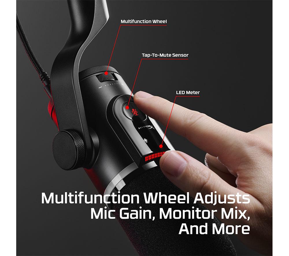 HYPERX FlipCast USB/XLR Dynamic Microphone - Black image number 9 of 14