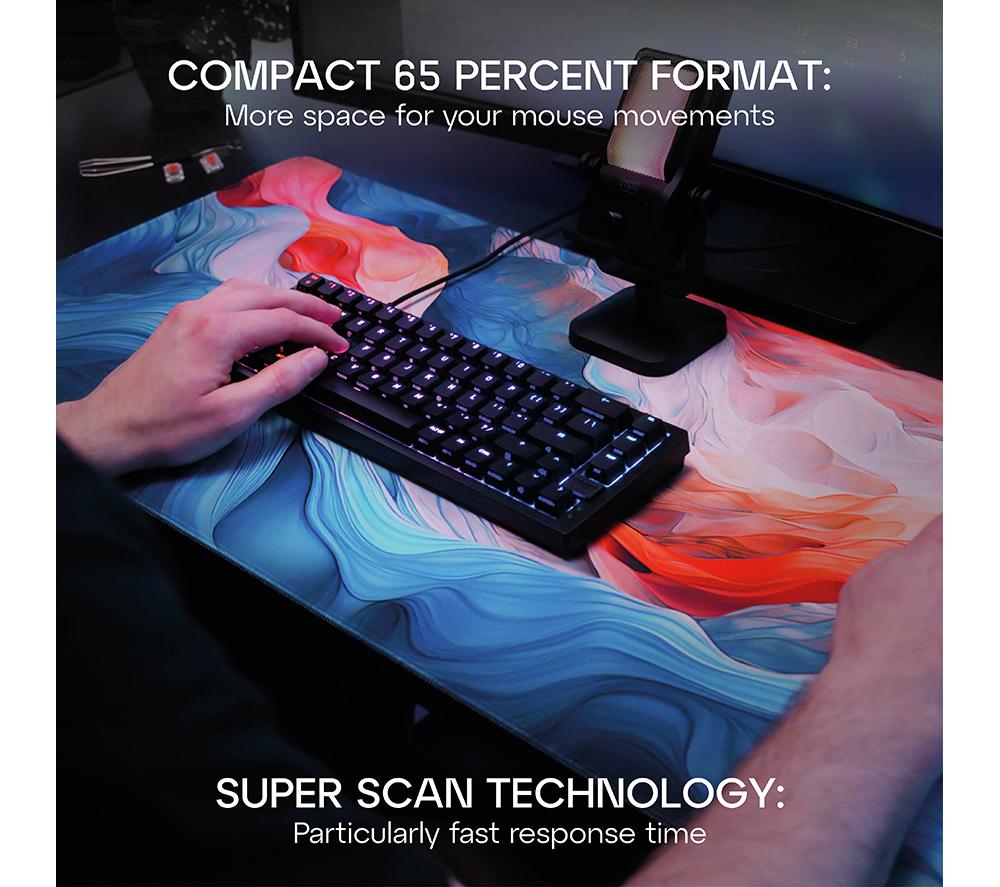 CHERRY XTRFY K5V2 Mechanical Gaming Keyboard & Northern Light Mouse Pad Bundle - Black image number 7 of 10