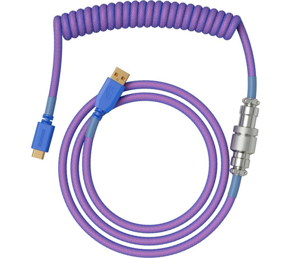 GLORIOUS Coiled USB to USB Type-C Keyboard Cable - Nebula image number 2 of 6