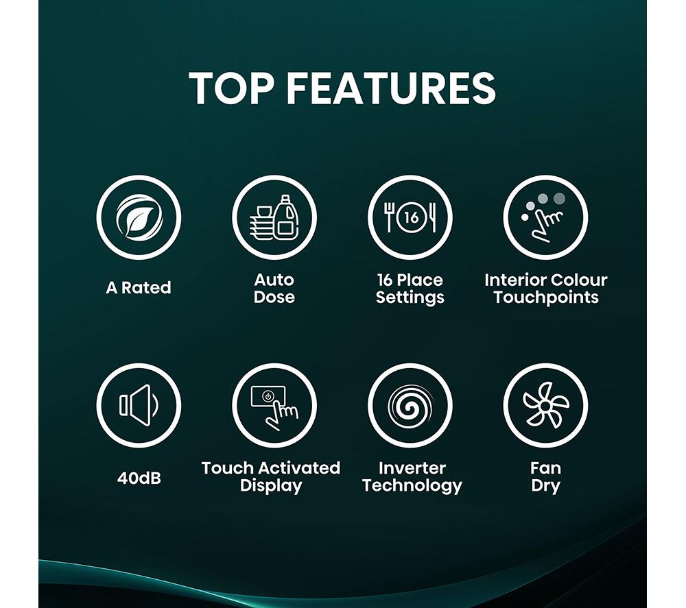 HISENSE Auto Dose HS693A90XADUK Full-size WiFi-enabled Dishwasher - Stainless Steel image number 2 of 25